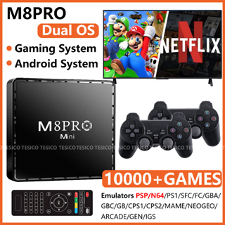 เกมวิดีโอเกม M8PRO Mini ไร้สาย 2.4G HD สําหรับ Arcade PSP N64 super Nintendo Family TV Mini Game Machine Handle Classic Games Console