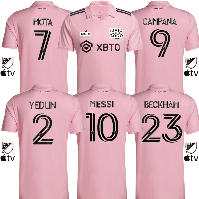 เสื้อกีฬาแขนสั้น ลายทีมชาติฟุตบอลชั้นนํา Inter Miami CF Fans Issues 2022 23 ชุดเหย้า สีชมพู สําหรับผู้ชาย