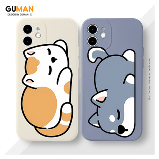 GUMAN เคสคู่ เคสไอโฟน คู่รัก กันกระแทกซิลิโคนนุ่มการ์ตูนน่ารักตลก เคสโทรศัพท์ Compatible for iPhone 15 14 13 12 11 Pro Max SE 2020 X XR XS 8 7 6 6S Plus พลัส XYM2158