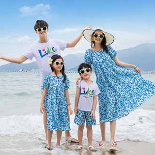 เสื้อยืดลําลอง แขนสั้น พิมพ์ลาย Mom And Me Terno Man เหมาะกับเดินชายหาด แฟชั่นฤดูร้อน สําหรับผู้ชาย และผู้หญิง