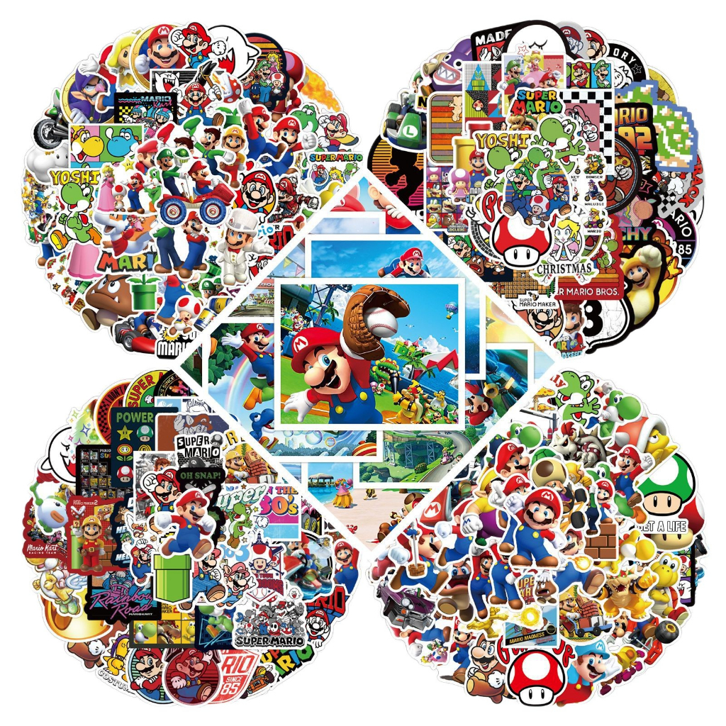 สติกเกอร์ ลาย Super Mary Super Mario Bros สําหรับติดตกแต่งกระเป๋าเดินทาง แล็ปท็อป โน้ตบุ๊ก โทรศัพท์ ของขวัญเด็ก 300 200 100 50 ชิ้น