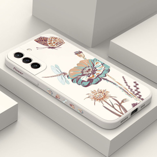 เคสโทรศัพท์มือถือ ลายแมลงปอ ดอกบัว ใส่สบาย สําหรับ Samsung Galaxy S21 S20 FE Ultra Plus