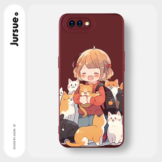 JURSUE เคสออปโป้ เคสซิลิโคนนุ่มขอบเหลี่ยมกันกระแทกการ์ตูนน่ารักตลก เคสโทรศัพท์ OPPO Reno 5 5k f9 Pro A3S AX5 A7 A7N AX7 A5S A15 A15S A16 A16S A35 A53 A33 A54 A54S A74 A95 4G 5G พลัส Y3626