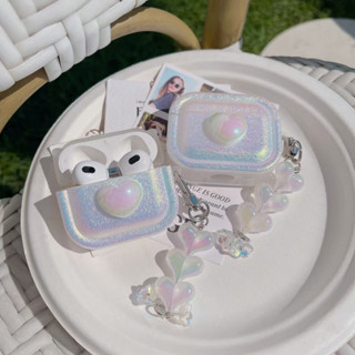 เคสหูฟังบลูทูธไร้สาย ซิลิโคน จี้รูปหัวใจ ขนาดเล็ก สําหรับ airpods 1 2 Pro