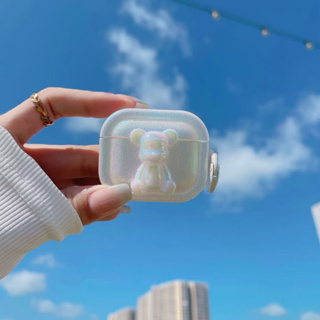 เคสหูฟังบลูทูธไร้สาย ลายหมี violent แต่งกลิตเตอร์ สําหรับ airpods 1 2 Pro