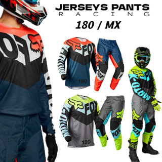 เสื้อกีฬาแขนสั้น ลายทีม FOX 180 Jersey Pants MX Combo Moto Cross Offroad สําหรับผู้ชาย และผู้ใหญ่ 2022