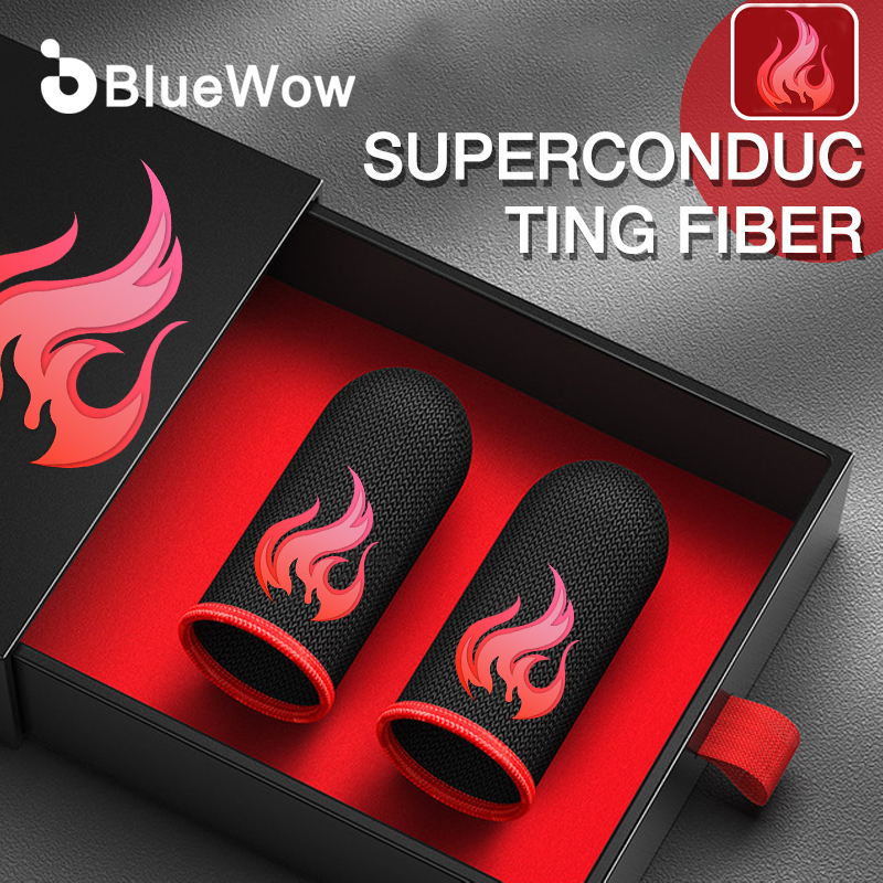 【MLBB】BlueWow Brand New Fire  Gaming Finger Sleeve for PUBG Breathable Fingertips Sweatproof Anti-slip Fingertip Cover Thumb Gloves For Mobile Game