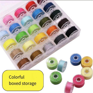 กล่องกระสวยใส 36 ช่อง 25 ช่อง พร้อมด้าย ความเร็วสูง 36 สี สําหรับเย็บผ้า