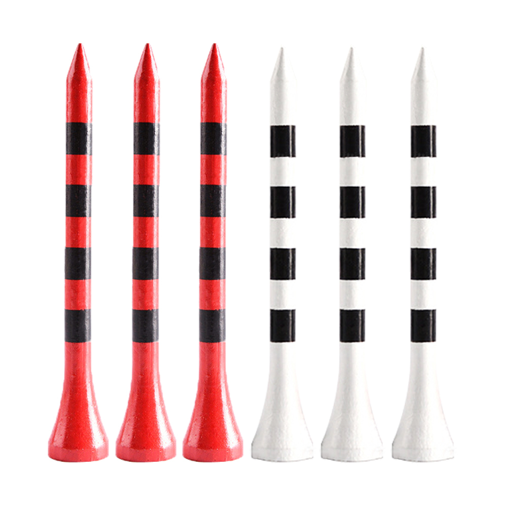 Professional Bamboo golf tees 100 ชิ้น/แพ็ค 5x แข็งแกร่งกว่าไม้ TEE สีแดงสีขาวฝึกเกม ball TEE สําหรับ Irons Drivers Hybrids ราคา ถูกที่สุด ดีลบีเคเค