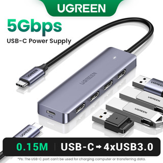 Ugreen ฮับ USB 3.0 4 พอร์ต ความเร็วสูง แบบพกพา สําหรับ MacBook Mac Pro mini Surface Pro XPS PS4 Xbox One Flash Drive HDD