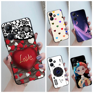 ใหม่ เคสโทรศัพท์มือถือ ซิลิโคนนิ่ม ผิวด้าน สีดํา แฟชั่น สําหรับ Infinix Hot 30i 2023 Hot30 i Hot30i