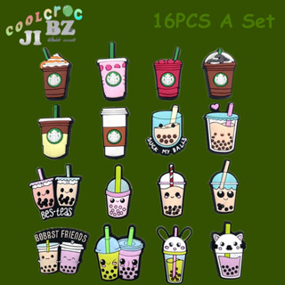 อุปกรณ์เสริมรองเท้า Crocs Jibbitz Milk Tea Series Jibbitz 16 ชิ้น ต่อชุด สําหรับเด็ก