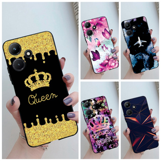 เคสโทรศัพท์มือถือ ซิลิโคนนิ่ม ผิวด้าน พิมพ์ลาย สีดํา สําหรับ Infinix Hot 30i Hot30 i Hot30i X669