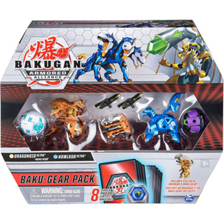 Bakugan Baku-Gear 4-Pack, Dragonoid Ultra With Baku-Gear And Howlkor Ultra, Collectible Action Figures ฟิกเกอร์ Bakugan Baku-Gear Dragonoid Ultra With Baku-Gear And Howlkor Ultra สําหรับเก็บสะสม 4 แพ็ค