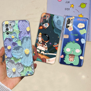 เคสโทรศัพท์ซิลิโคน TPU แบบนิ่ม ลายมนุษย์อวกาศ หรูหรา สําหรับ Xiaomi Redmi Note 10 5G Note10T Poco M3 Pro 4G 5G