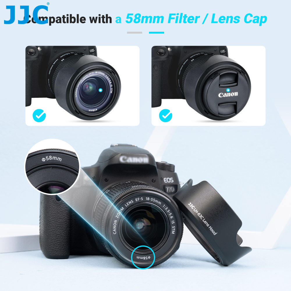 JJC Lens Hood เลนส์ฮูดแทนที่ EW-63C สำหรับเลนส์ Canon RF 24-50mm F4.5-6.3 IS STM/ EF-S 18-55mm F3.5-5.6 IS STM/ EF-S 18-55mm F4-5.6 IS STM/ RF-S 14-30mm F4-6.3 IS STM PZ - รูปที่ 4