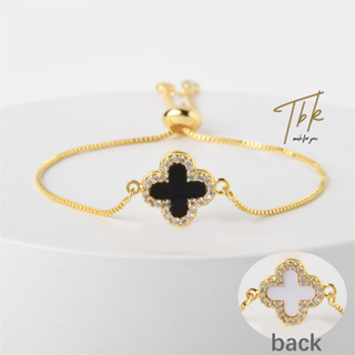 Tbk สร้อยข้อมือทอง 18k พร้อมจี้เพชร ไทเทเนียมเหล็ก 1250b สไตล์เกาหลี เครื่องประดับแฟชั่น พร้อมกล่อง สําหรับผู้หญิง ของขวัญวันเกิด