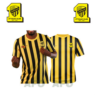 เสื้อกีฬาแขนสั้น ลายทีมชาติฟุตบอล Al-Ittihad FC Jersey 23 24 ชุดเหย้า คุณภาพสูง สําหรับผู้ชาย