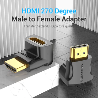 Vention อะเเดปเตอร์ HDMI 4K 3D 1080P ตัวผู้ เป็น ตัวเมีย ตรง มุมหัก 90 องศา เเละ 270 องศา สำหรับคอมพิวเตอร์แล็ปท็อป