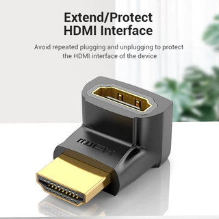 Vention อะเเดปเตอร์ HDMI 4K 3D 1080P ตัวผู้ เป็น ตัวเมีย ตรง มุมหัก 90 องศา เเละ 270 องศา สำหรับคอมพิวเตอร์แล็ปท็อป