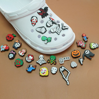 กระดุม รูปรองเท้า Croc Jibz Pins หลากสีสัน น่ากลัว สําหรับฮาโลวีน DIY