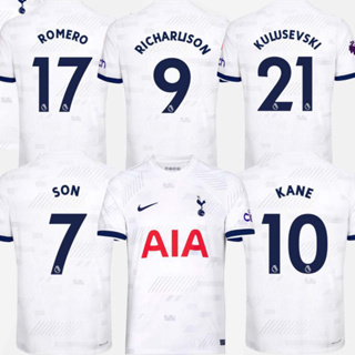 เสื้อกีฬาแขนสั้น ลายทีมชาติฟุตบอล Tottenham ไซซ์ S - 4XL 23 24