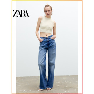 Zara ใหม่ เสื้อถัก แขนกุด คอกลม ตัวสั้น 6 สี สําหรับผู้หญิง 3519030 630