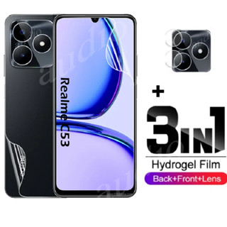 3in1 ฟิล์มไฮโดรเจล ป้องกันเลนส์กล้อง ด้านหน้า และหลัง สําหรับ realme C53 NFC Narzo N53 realme C55 C31 C30 C35 Narzo50i Narzo50A Prime