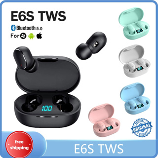 E6s TWS Xiaomi 5.0 หูฟังบลูทูธ จอแสดงผล LED 9D หูฟังสเตอริโอไร้สาย หูฟังกันน้ํา พร้อมเคสชาร์จ