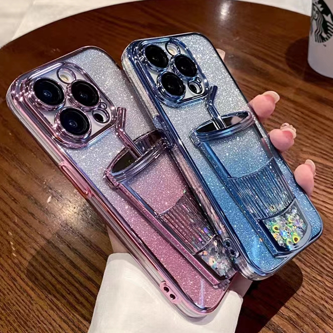 เคสโทรศัพท์มือถือนิ่ม แบบกลิตเตอร์ในของเหลว ไล่โทนสี สําหรับ compatible for iPhone 11 11promax 12 12Pro 13 13Pro 13promax 14 14Pro 14promax