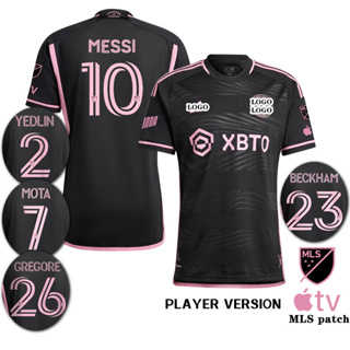 【Player Issue Kit 】เสื้อกีฬาแขนสั้น ลาย Inter Miami 2023/24 Away สีดํา ไซซ์ S-2XL|จัดส่งที่รวดเร็ว|