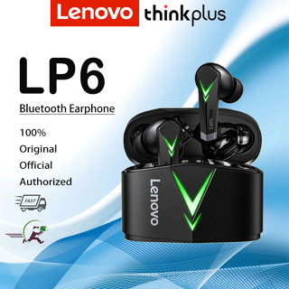 Lenovo LP6 TWS หูฟังเกมมิ่ง ไร้สาย ลดเสียงรบกวน โหมดคู่ สําหรับ E-Sports