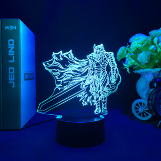 ขายดี โคมไฟตั้งโต๊ะ Led รูปมังงะกะโหลกอัศวิน 3d ชาร์จ usb สําหรับตกแต่งบ้าน ห้องนอนเด็ก ของขวัญวันเกิด