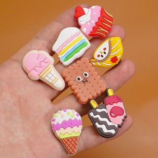 กระดุม รูปรองเท้า Croc Jibz Pins สีสันสดใส สําหรับทําขนมหวาน DIY