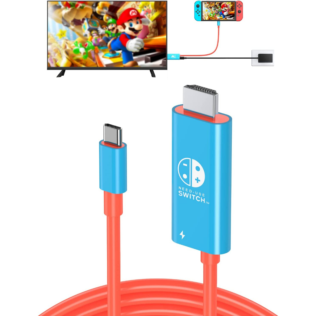 แท่นวางสวิตช์ สําหรับ Nintendo Switch &amp; OLED, USB C เป็น HDMI สายเคเบิลแปลง Type-C เป็น HDMI สําหรับหน้าจอทีวี