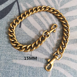 สายโซ่อลูมิเนียม กว้าง 15 มม. น้ําหนักเบา สไตล์เรโทร สีทอง สําหรับคล้องกระเป๋า