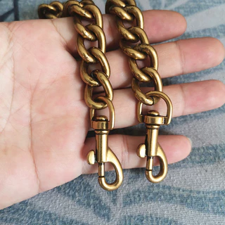 สายโซ่อลูมิเนียม กว้าง 15 มม. น้ําหนักเบา สไตล์เรโทร สีทอง สําหรับคล้องกระเป๋า