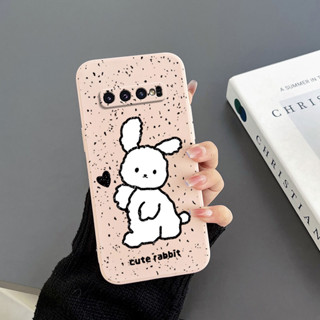 เคสโทรศัพท์มือถือ Tpu ขอบตรง ลายกระต่าย สําหรับ Samsung S10 S10plus S20 S20fe S20plus S20Ultra