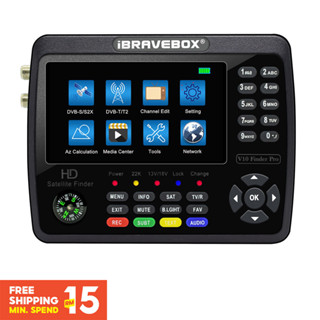 Ibravebox V10 Finder Pro เครื่องวัดค้นหาดาวเทียม DVB-S2X S2 DVB-T2 H.265