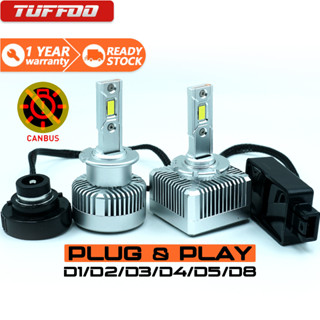 Tuffoo หลอดไฟหน้ารถยนต์ HID เป็น LED D1S D2S D2R D3S D4S D4R D5S D8S 6000K สีขาว สว่างมาก 2 ชิ้น