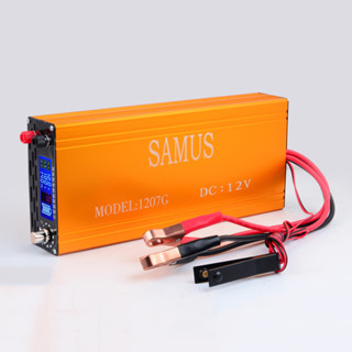 ใหม่ อินเวอร์เตอร์ พลังงานสูง SAMUS 1207G หน้าจอ LCD 12V 1800W ขนาดเล็ก แบบพกพา