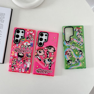 เคสโทรศัพท์มือถือ TPU นิ่ม กันกระแทก ลายสติกเกอร์ The Powerpuff Girls แวววาว สําหรับ Samsung Galaxy S23 Ultra S22 Ultra S23 S23 Plus