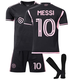 เสื้อกีฬาแขนสั้น ลายทีมชาติฟุตบอล Major League Inter Miami CF Away Lionel Messi MLS 2023-24 ชุดเหย้า สําหรับเด็ก และผู้ใหญ่