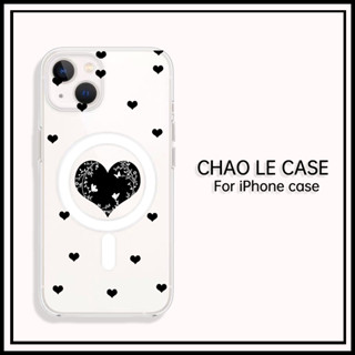 กันกระแทก Magnetic Clear Case สำหรับ iphone 11 12 Pro max กรอบ TPU กันกระแทก iphone 13 Pro 14 Pro max น่ารัก Love Butterfly Case