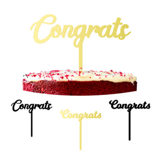 【มาใหม่】ท็อปเปอร์อะคริลิค ลาย Congrats Cake Topper สําหรับตกแต่งเค้ก