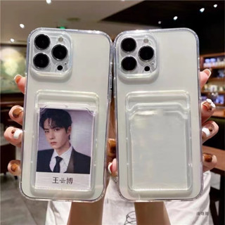 กันกระแทกเคสใส่บัตร เคสซิลิโคนใส เคสใสทรงสี่เหลี่ยม Xiaomi Redmi Note 12 Pro + 12s 11 Pro 5G 11S Poco F5 Pro เคส