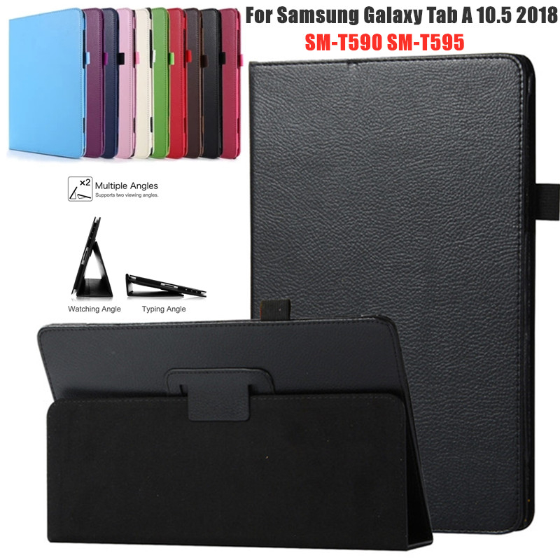 เคสแท็บเล็ตหนัง PU แบบพับได้ สําหรับ Samsung Galaxy Tab A 10.5 2018 SM-T590 T595 Galaxy Tab A 10 5 T