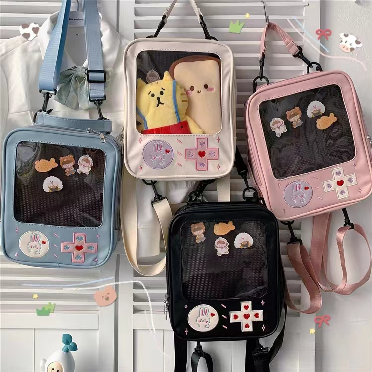 Ita กระเป๋าเป้สะพายหลัง แบบใส รูปเครื่องเล่นเกม อนิเมะน่ารัก DIY สําหรับเด็กผู้หญิง
