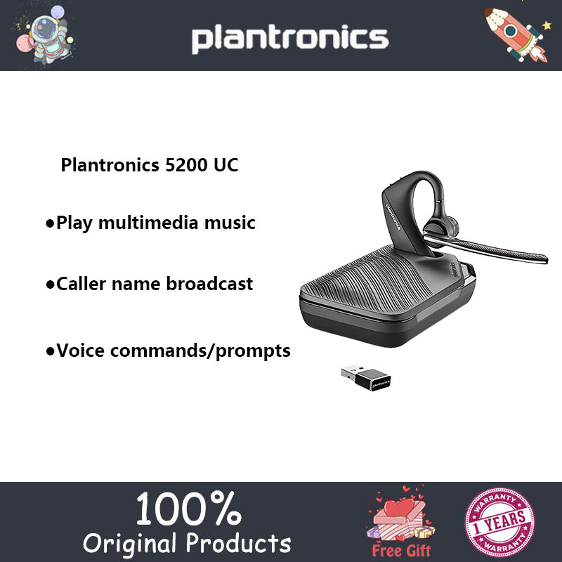 Plantronics VOYAGER 5200UC wireless Bluetooth earphones, intelligent voice control earphones with noise reduction microphone