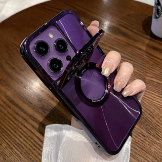 【Matte soft case/Bracket/Purple】เคส compatible for iPhone 11 12 13 14 pro max case